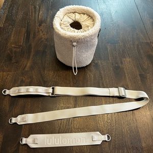 Lululemon Crossbody Bucket Bag Sherpa Fleece Cream